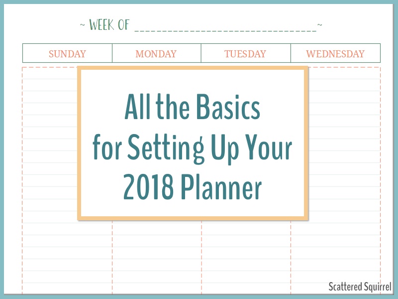 All the basic pages you need to set up your 2018 Planner!