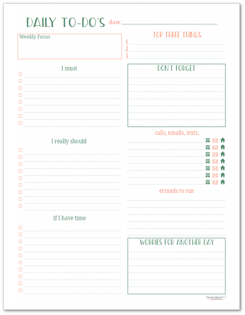 These daily to-do planners are great for organizing your tasks and errands each day.