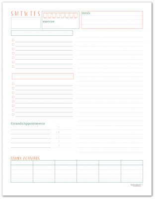 This daily planner and tasklist - lets you plan your day and keep track of what your family has going on.