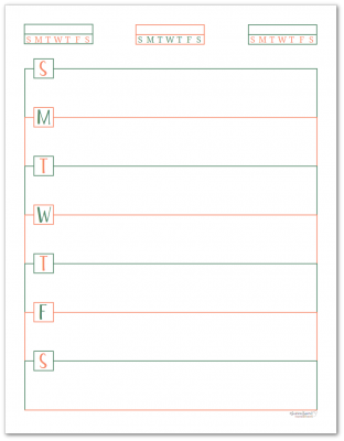 This single page weekly planner page starts on Sunday and features habit trackers at the top of the page.