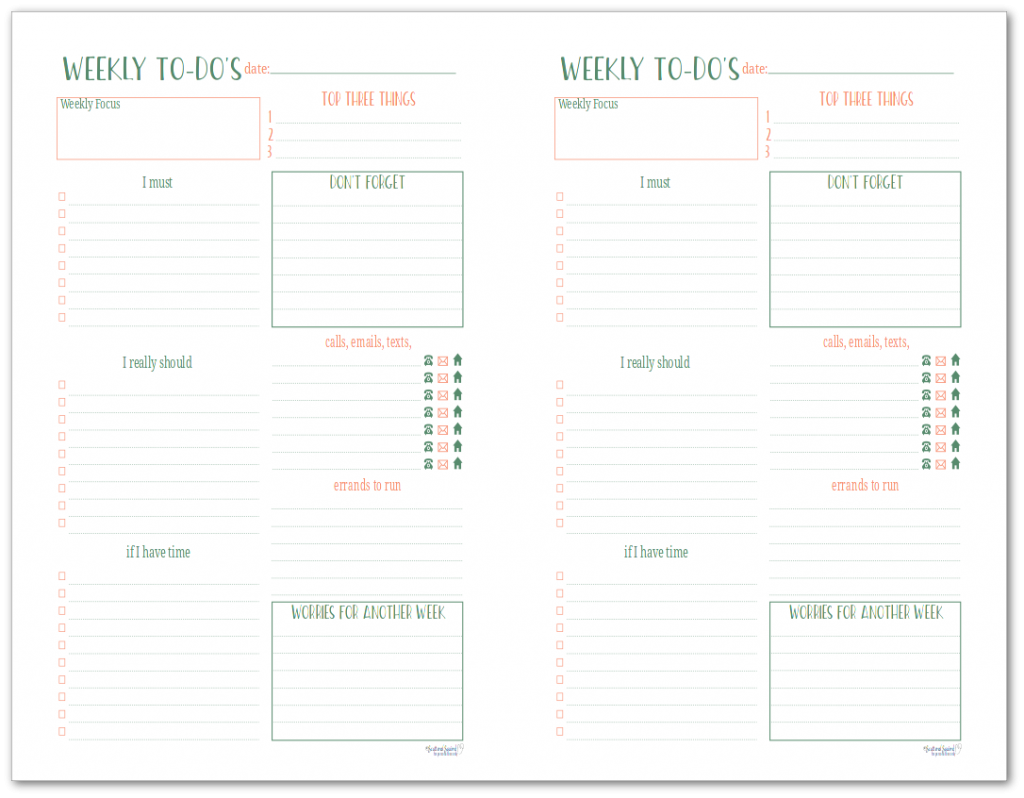 The half-size weekly to-do list planner page is perfect for organizing your tasks, errands, and priorities for the week.