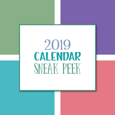 2019 Calendar colours and fonts