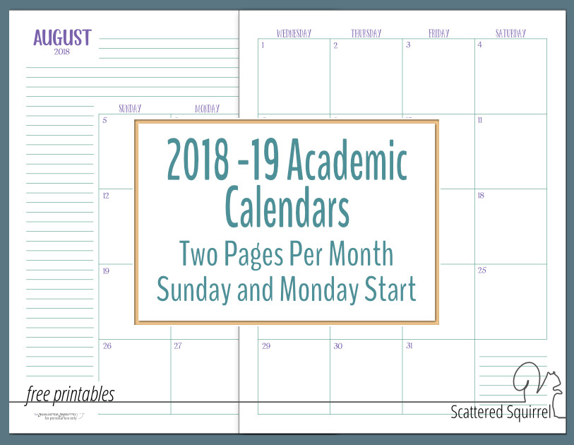 Plan your academic year with these handy 2 page per month dated academic calendars.