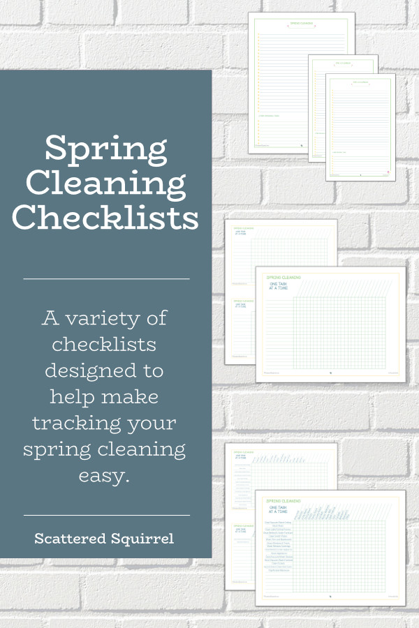 A variety of spring cleaning checklists to help you plan and execute your spring cleaning quickly.