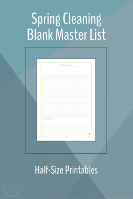 This is the half-size version of the blank master list. Use it to plan spring cleaning and other season tasks for each room in your home.