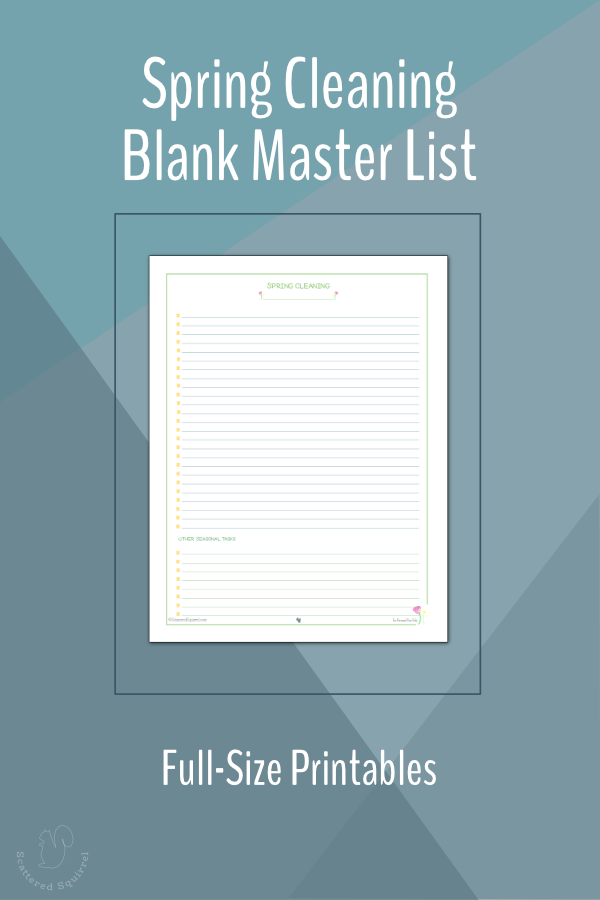 Use the blank master list to plan spring cleaning and other season tasks for each room in your home.