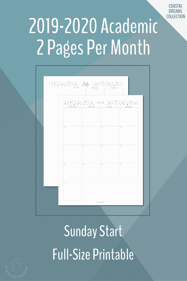 publisher 2020 2 page monthly calendar template