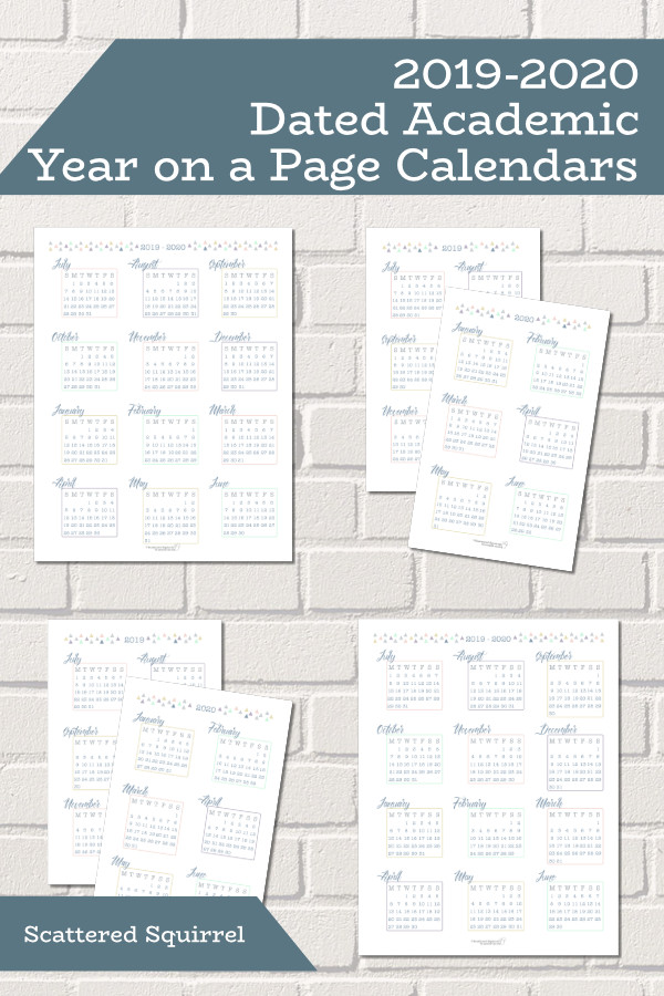 Get a jump start on planning for the new school year with the dated 2019-2020 academic year on a page calendars. Choose from full or half-size as well as a Sunday or Monday start day.