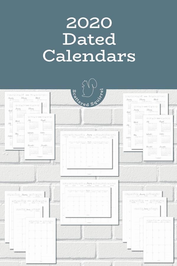 The Dated 2020 Calendars are Ready!