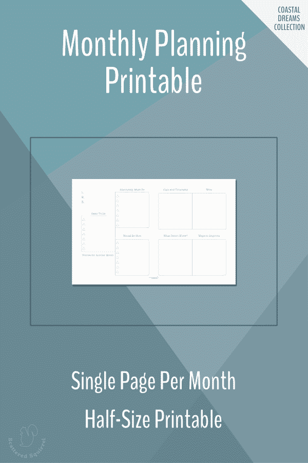 Designed to be used with the half-size single page monthly calendar, this monthly planning printable will help you keep track of all the details and stay on top of things each month.