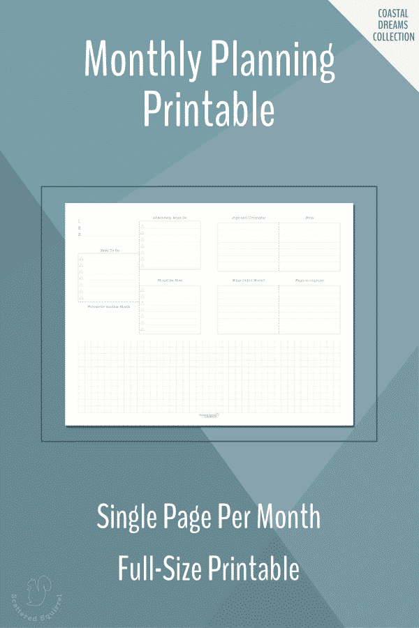 The single page monthly planning printables were designed to work with the single page monthly calendar. Pick a focus for your month, prioritize your tasks, and documents your joys and wins for the month.