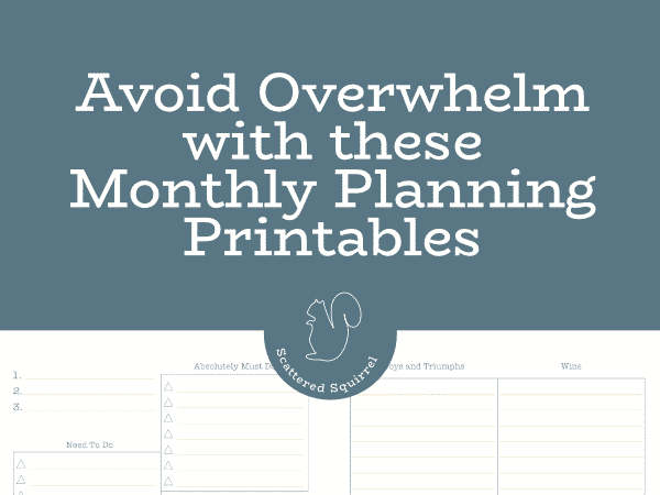 Never end another month wondering where the time went. Set realistic expectations for your month with the monthly planning printables.