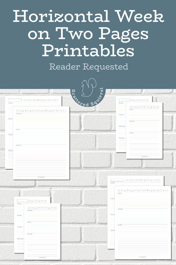 New Horizontal Week on Two Pages Printables