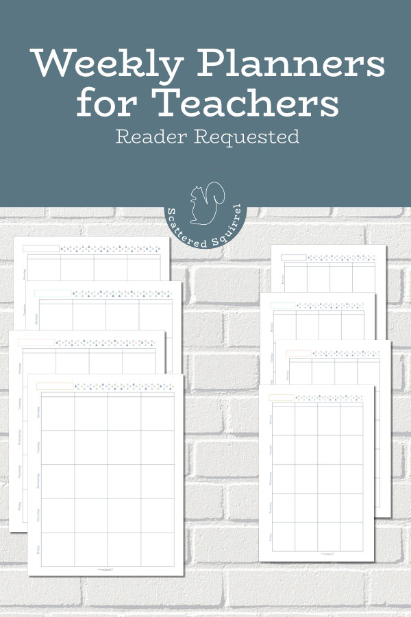 New Weekly Planners for Teachers