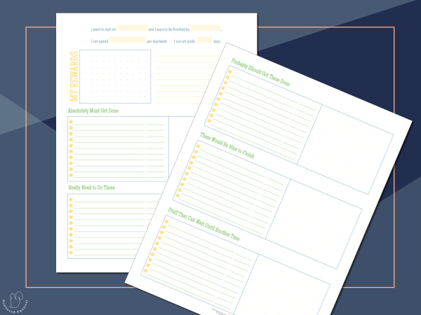 A closer look at the detailed planning pages in the spring cleaning planner.