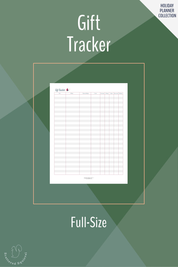 Keep track of gifts this year with this handy letter size gift tracker printable.