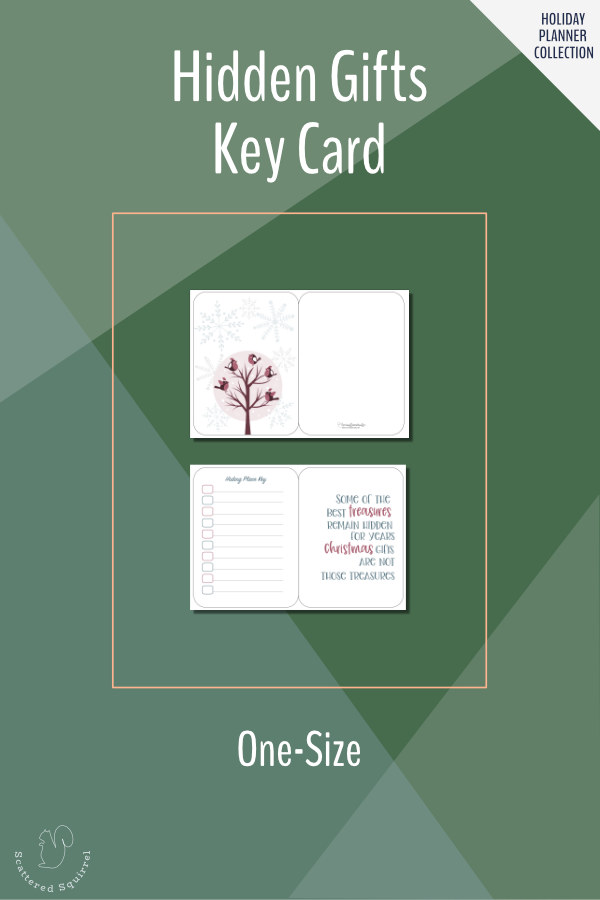 Keep track of where you've hidden the gifts with this hiding place key card. Pair it with our holiday gift tracker so no present will get lost this year.