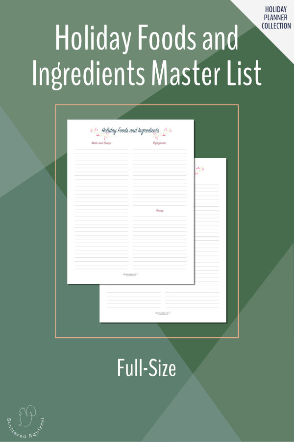 The holiday foods and ingredients master list is a great tool for making stocking your pantry for the holiday season a breeze.