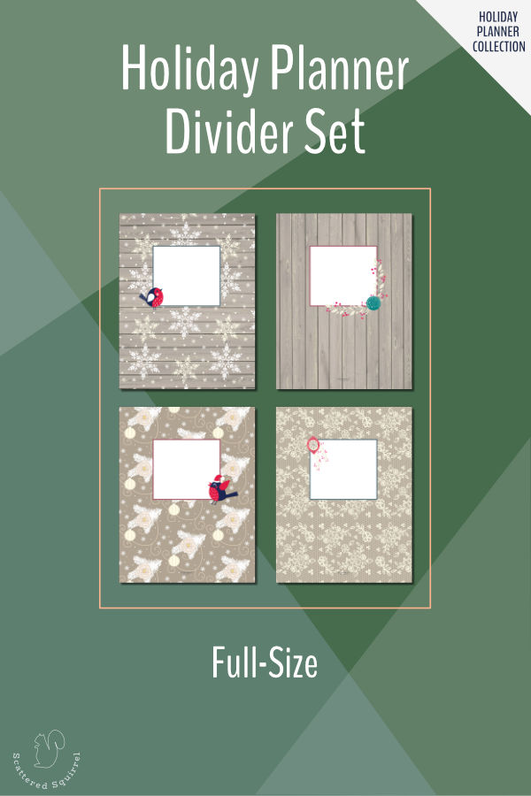 Free printable divider pages to dress up your holiday planner while you organize it.