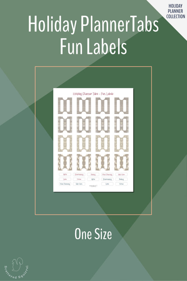 These divider tabs are best printed on card stock for best results. Come with pre-done labels in a fun font that you can cut and paste onto the tabs if you'd like.