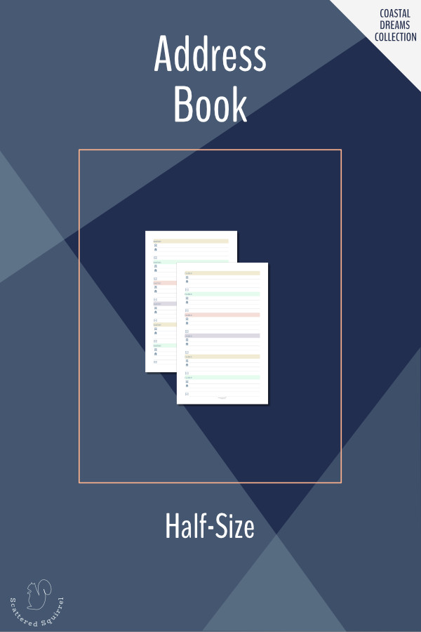 Add these half-size address book printables to your planner so that you always have important addresses right at your fingertips.