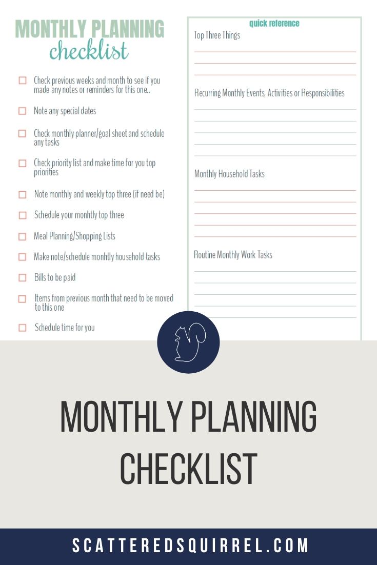 Monthly Planning Made Easy With a Monthly Planning Checklist