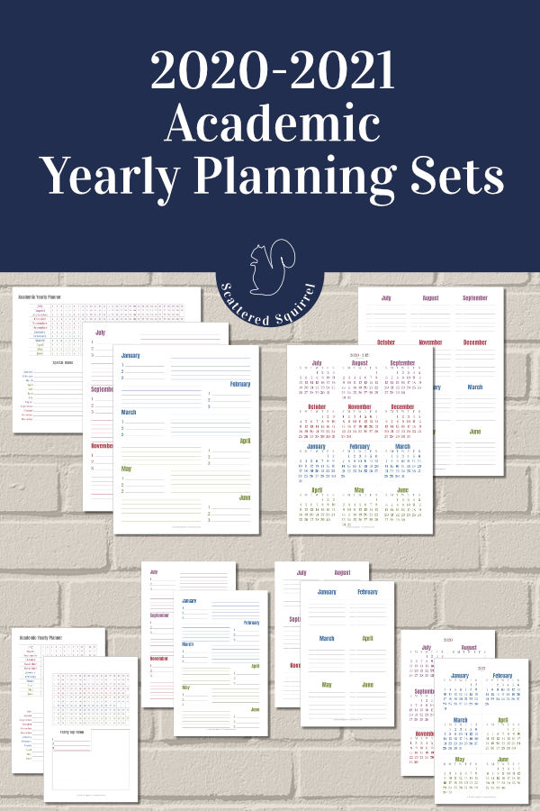 A collection of yearly planning printables designed to help make planning the 2020-2021 academic year easy.