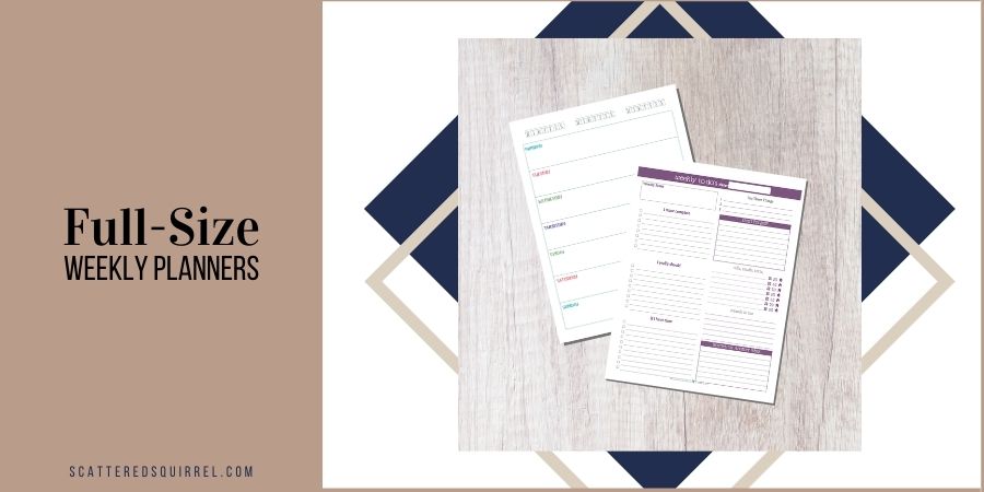 AGENDA 52 compatible PRINTABLE weekly insert; personal planner size; Week  on 2 pages; WO2P; vertical; box planner; downloadable