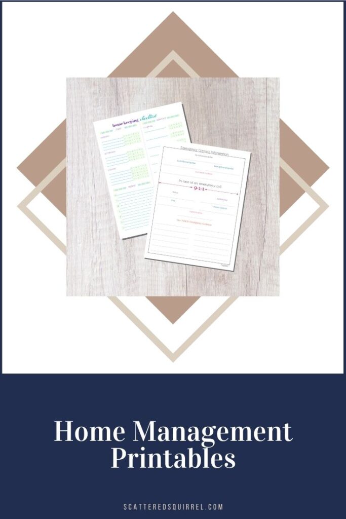 Home Management Free Printables