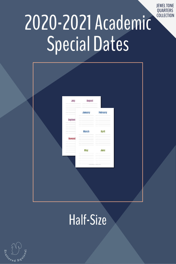 This printable is great for tracking special dates, projects, or anything else you need to know for the whole year. It's a half-size printable so it will fit well in most A5 planners.