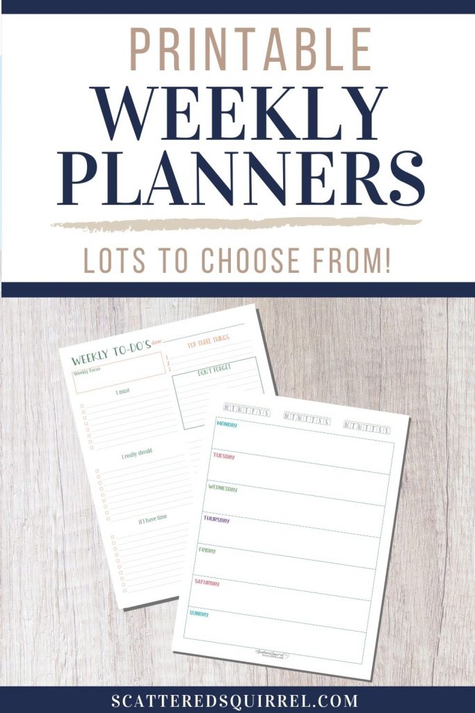 weekly planner printables personal planner