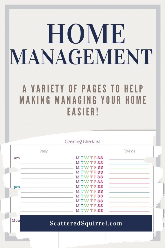 Check out all the different printable pages that were designed to help make managing your home a little easier.