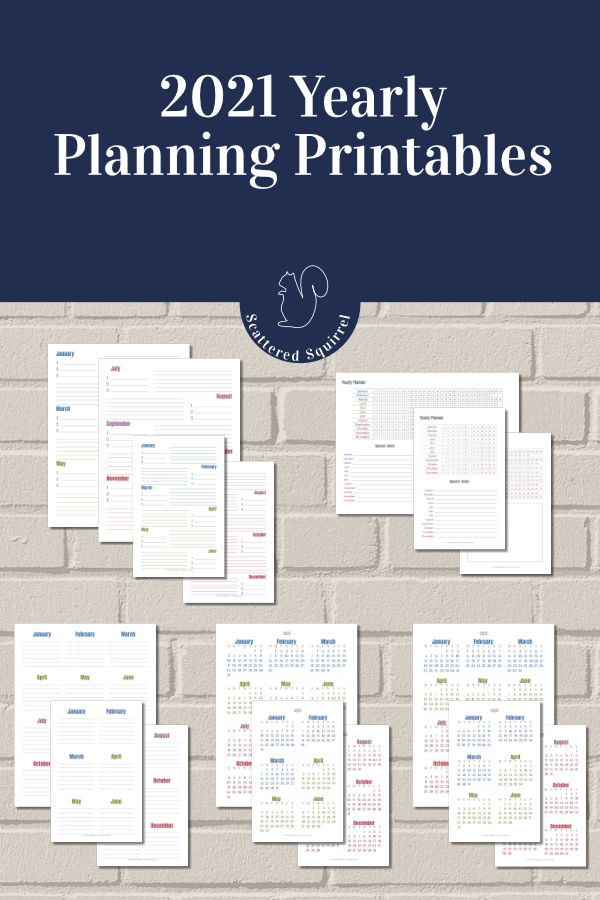 Plan your whole year with this set of yearly planning printables for 2021. Keep track of birthdays, plan holidays, set goals and so much more.