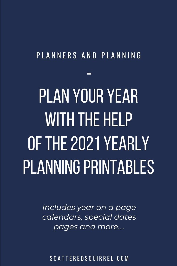 Plan Ahead with Yearly Planning Printables