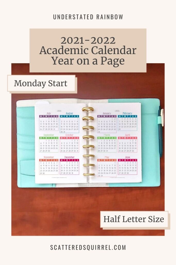 Fit Academic Calendar 2022 Start Planning The School Year With The 2021-2022 Academic Calendars -  Scattered Squirrel