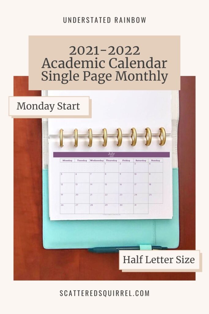 Fit Academic Calendar 2022 Start Planning The School Year With The 2021-2022 Academic Calendars -  Scattered Squirrel
