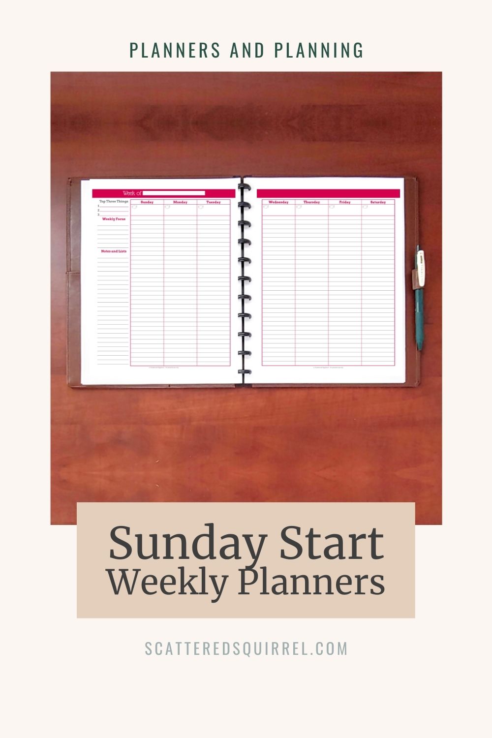 New Sunday Start Weekly Planners in the Understated Rainbow Collection