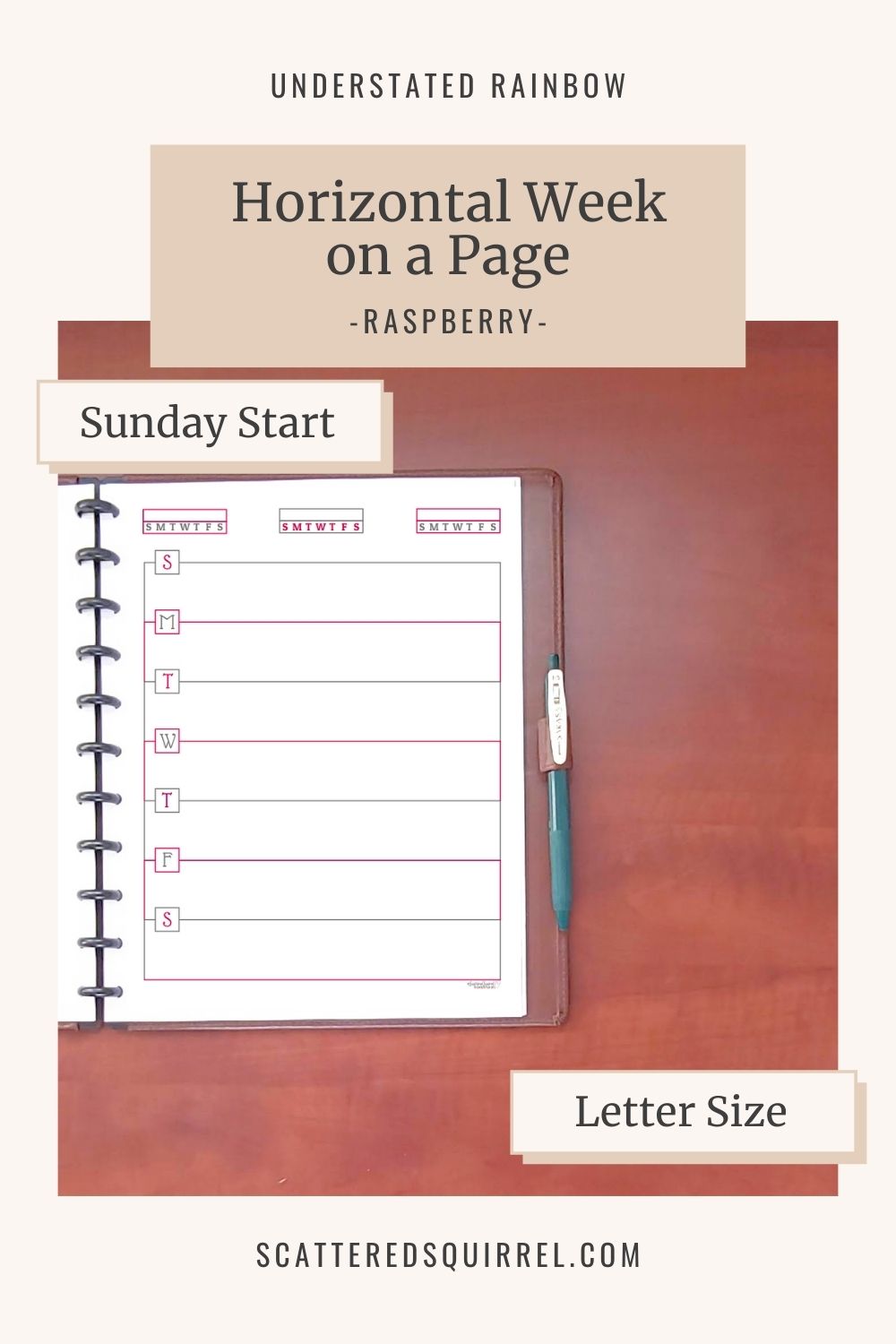 Brand New! Full-Size Horizontal Weekly Planner Printables!