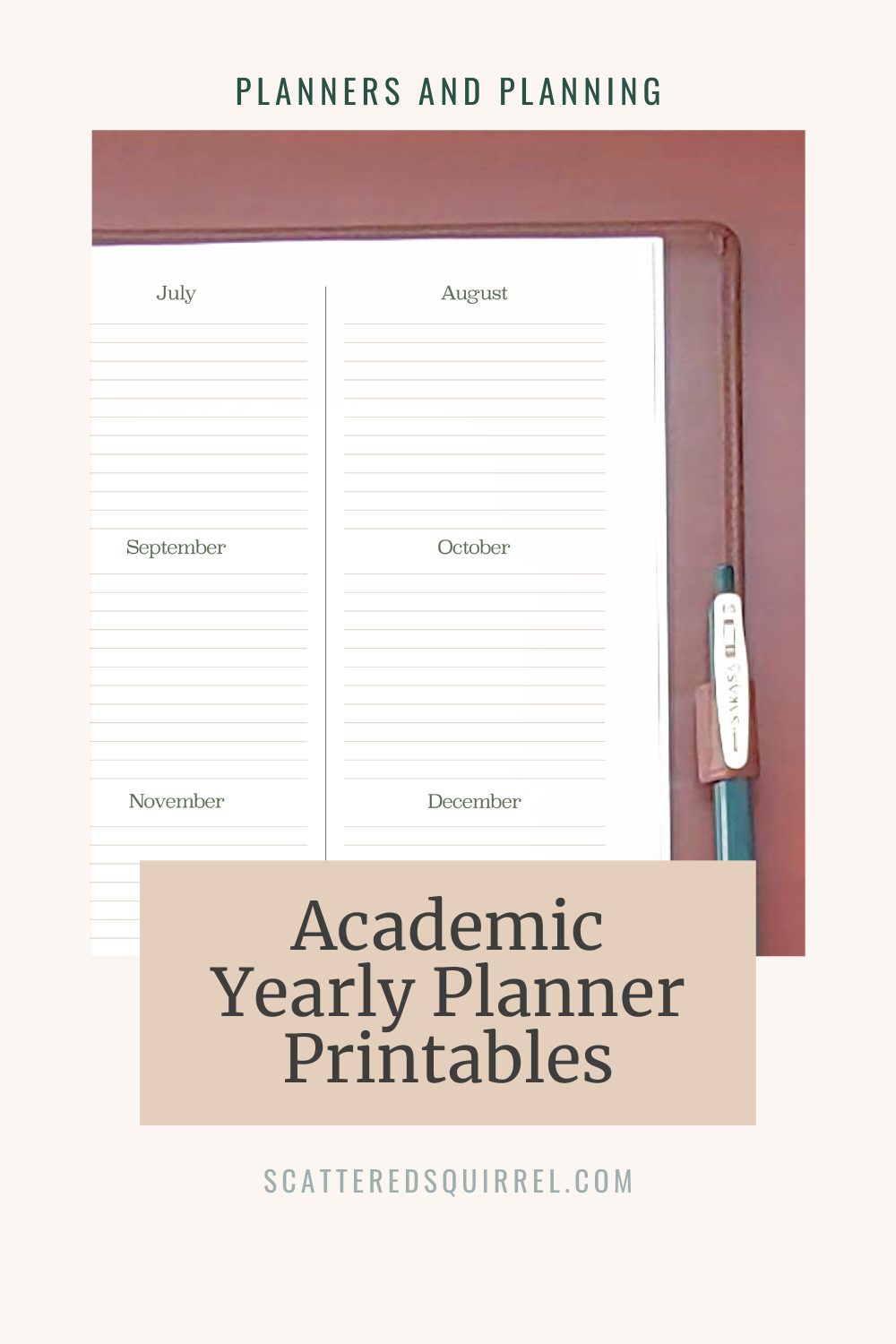 Academic Yearly Planner Printables For Long Term Planning