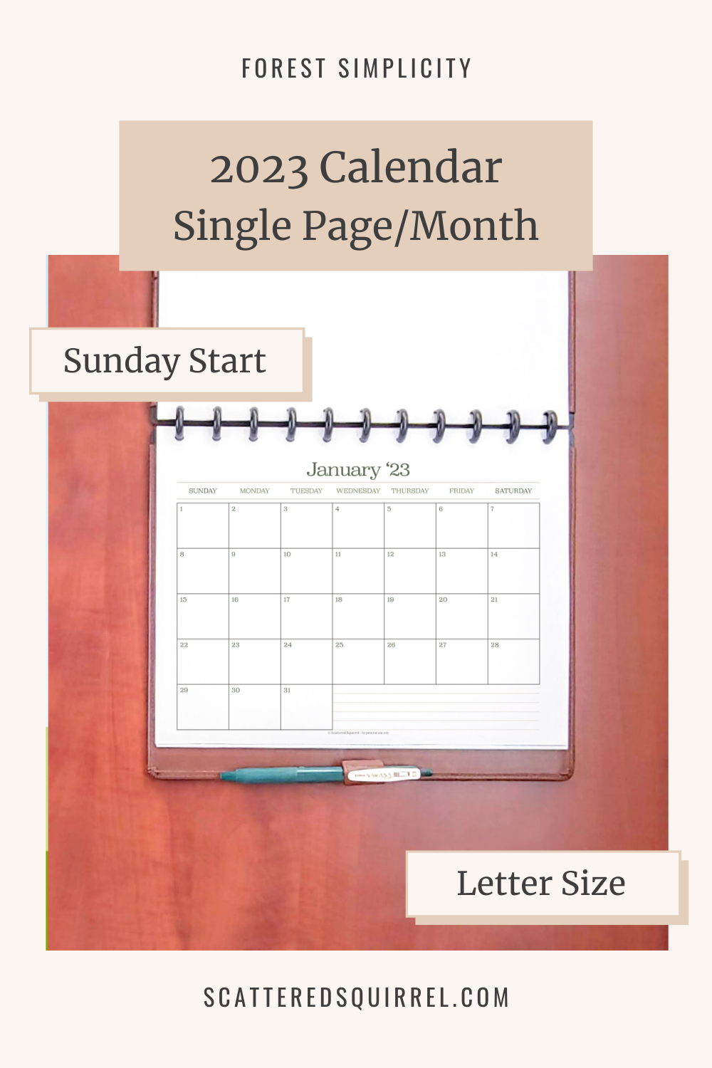 The 2023 Calendar Printables are Here! - Scattered Squirrel