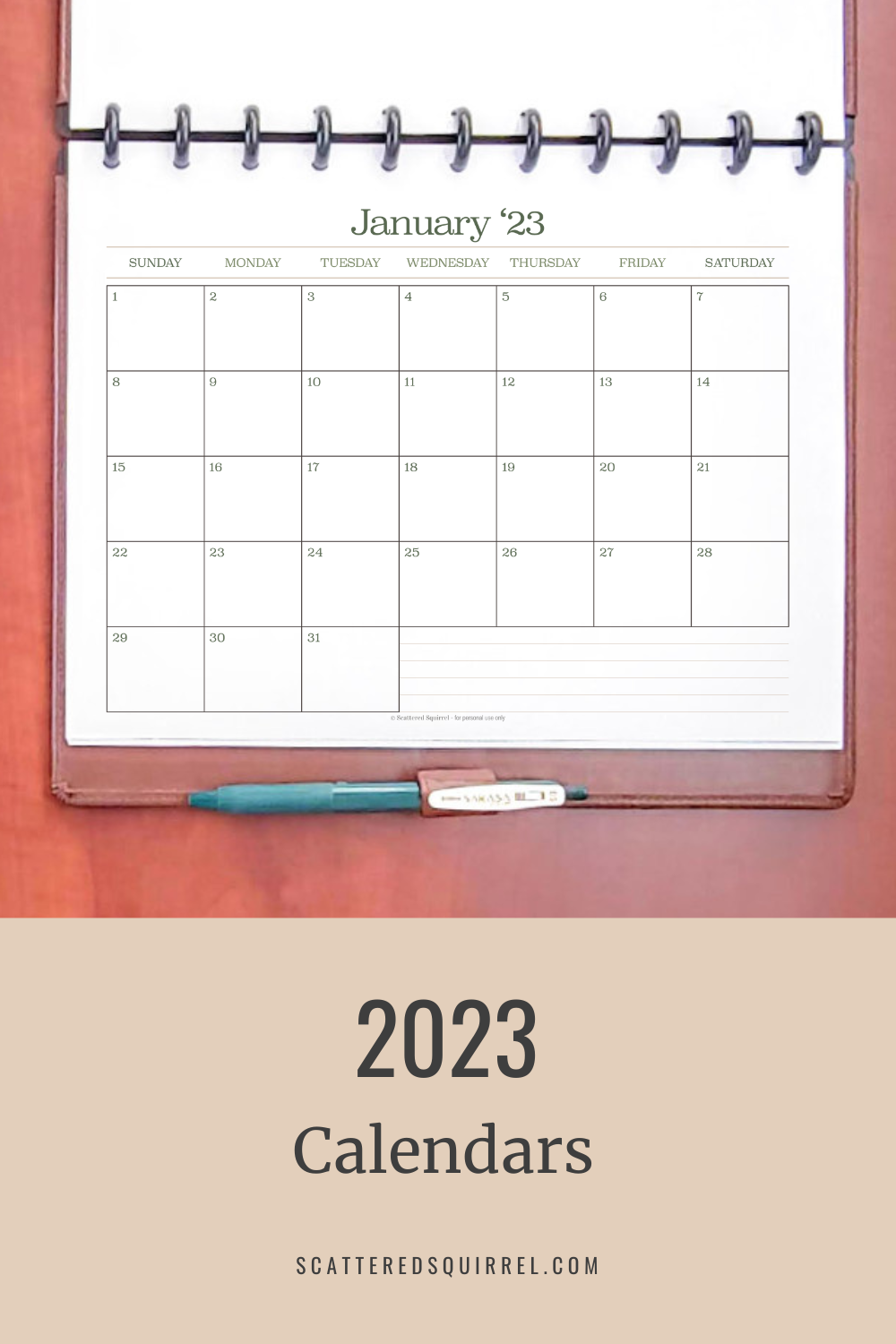 The 2023 Calendar Printables are Here! - Scattered Squirrel The 2023 Calendar Printables are Here! - Scattered Squirrel