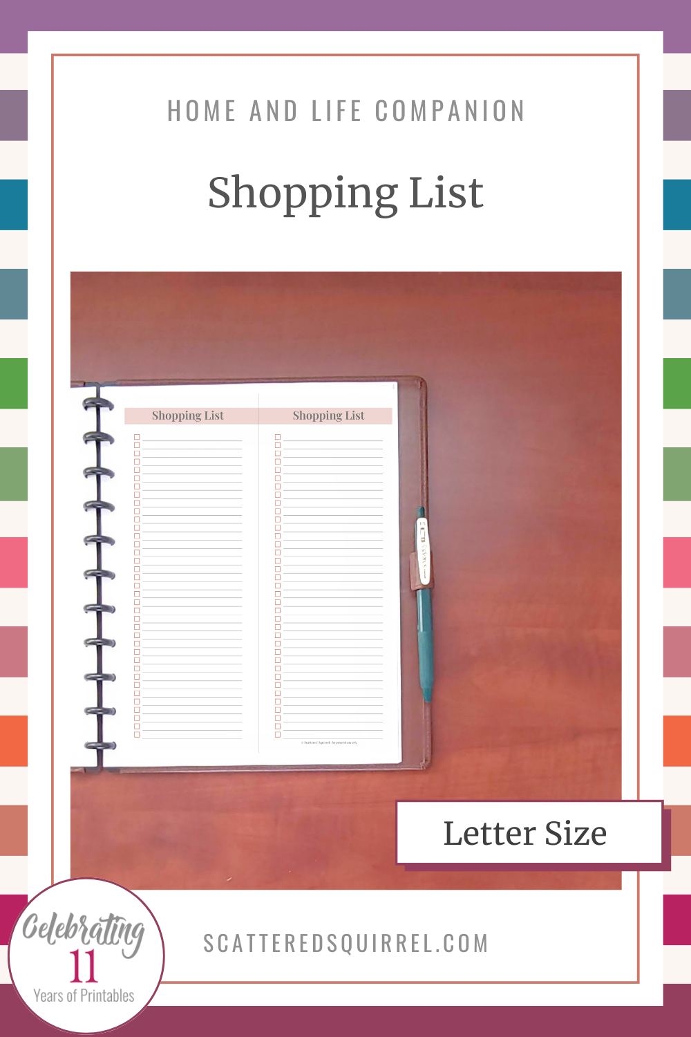 This image links to the Letter Size Shopping List PDF printable.