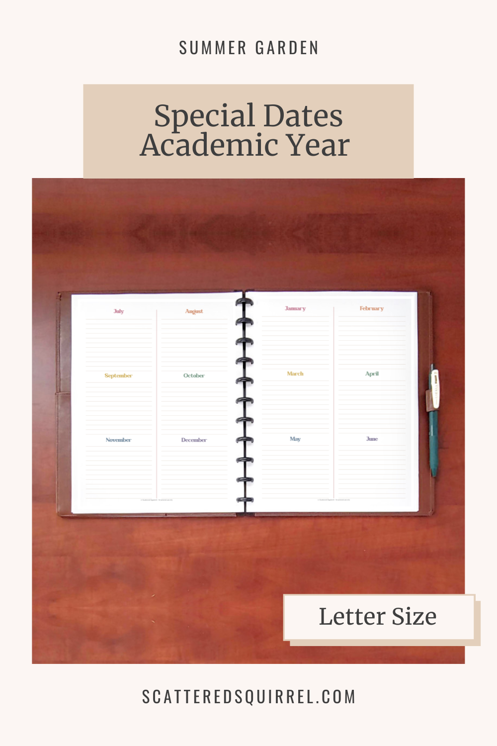 This image links to the letter size, SG Academic Special Dates printable PDF.