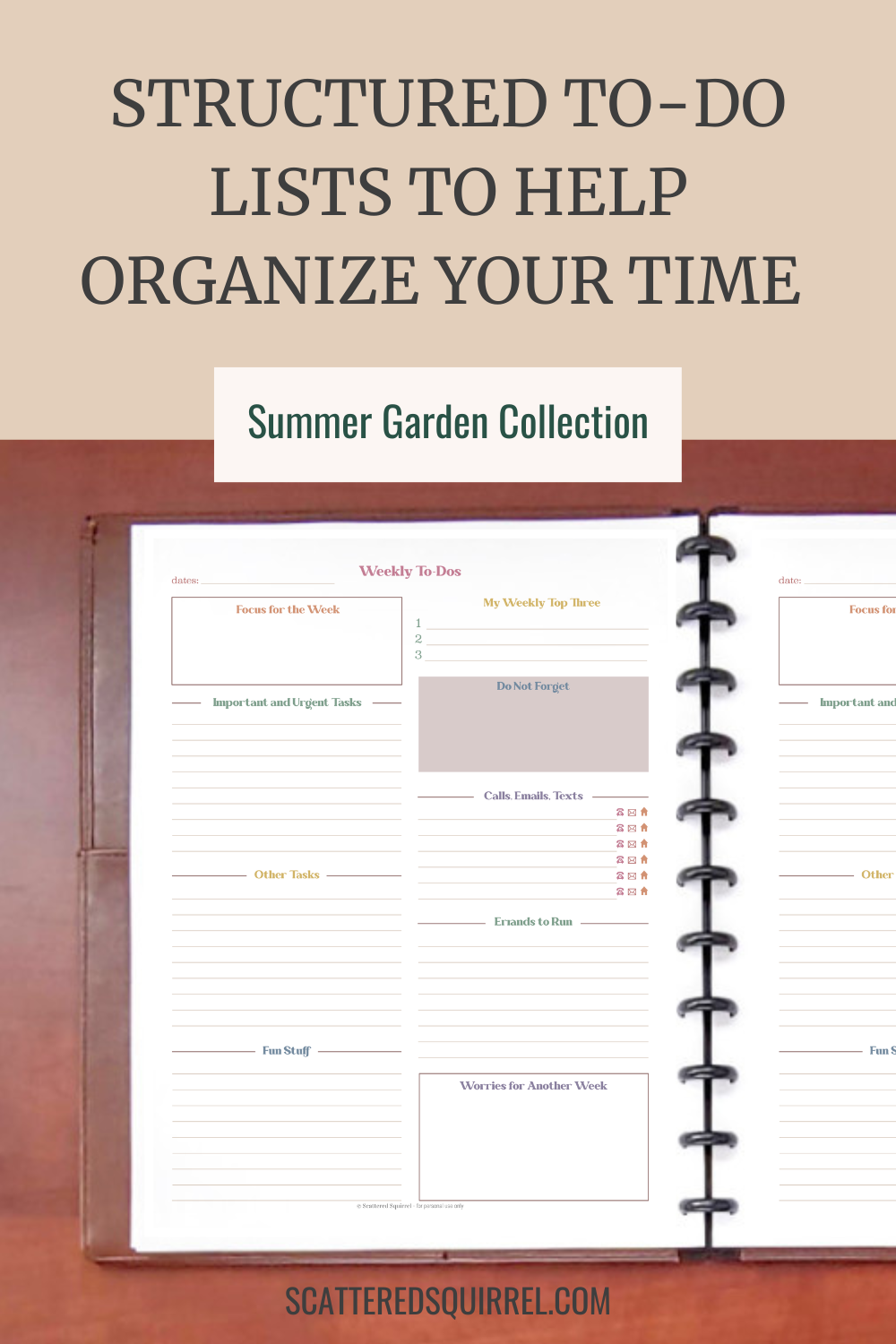 Structured To-Do Lists for Day, Week, or Month - Scattered Squirrel
