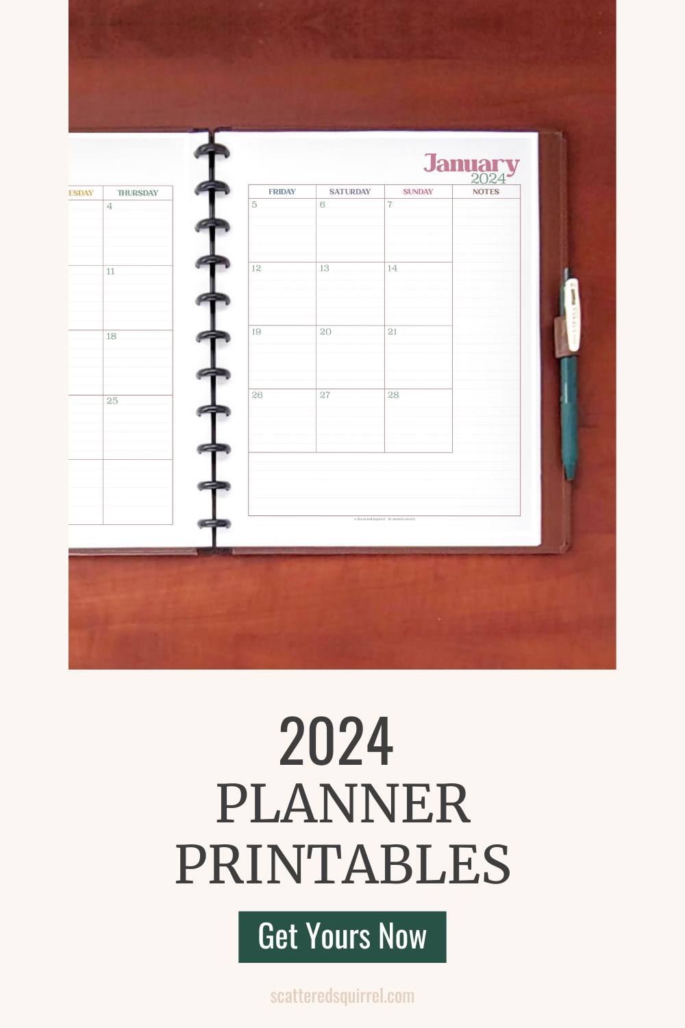 The 2024 Calendar Printables are Here!!! - Scattered Squirrel