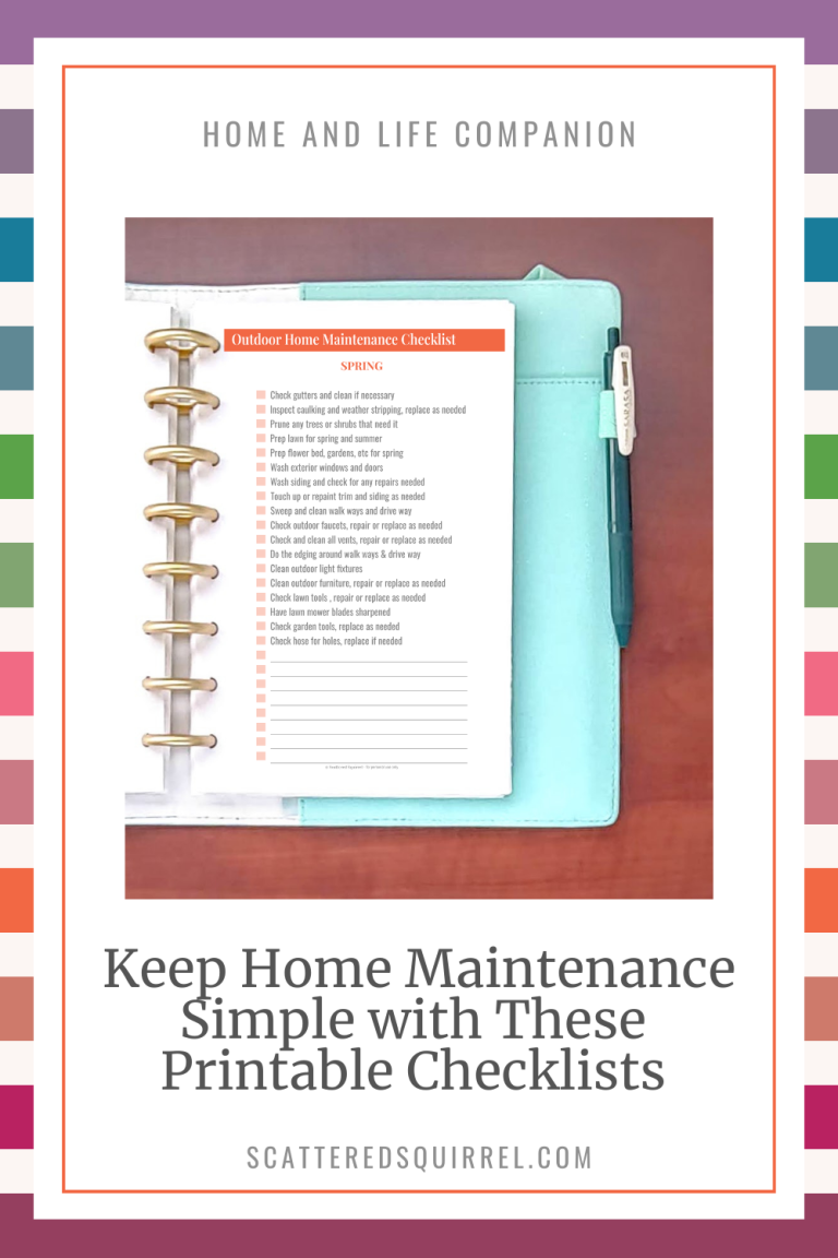 Home Maintenance Printables - Scattered Squirrel