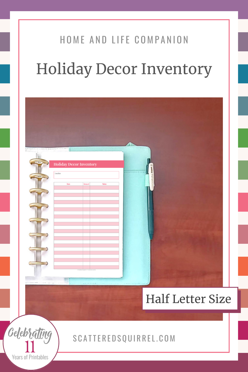 This image links to the half letter size Holiday Decor Inventory printable PDF.