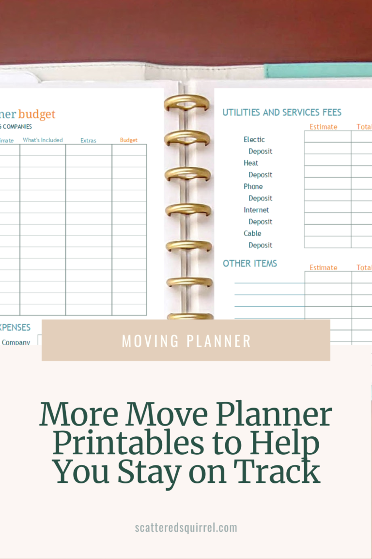 More Move Planner Printables to Help You Stay on Track