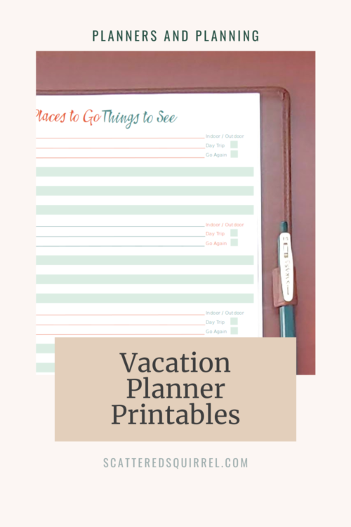 Vacation Planner Printables