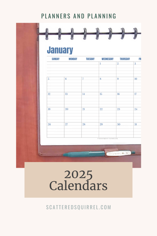 Get Your 2025 Calendars Now!!! Scattered Squirrel